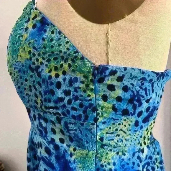 Jessica Simpson Blue and Green High Low Dress - Picture 5 of 12